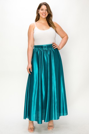 Teal Temptation Satin Circle Bliss Skirt