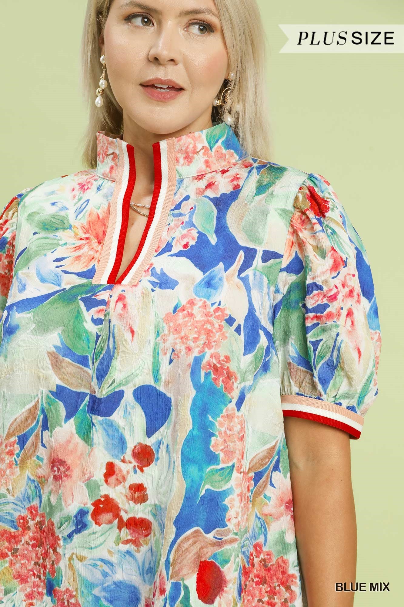Blue Mix Flowy Plus Dress – Flattering Fit (XL–2XL)