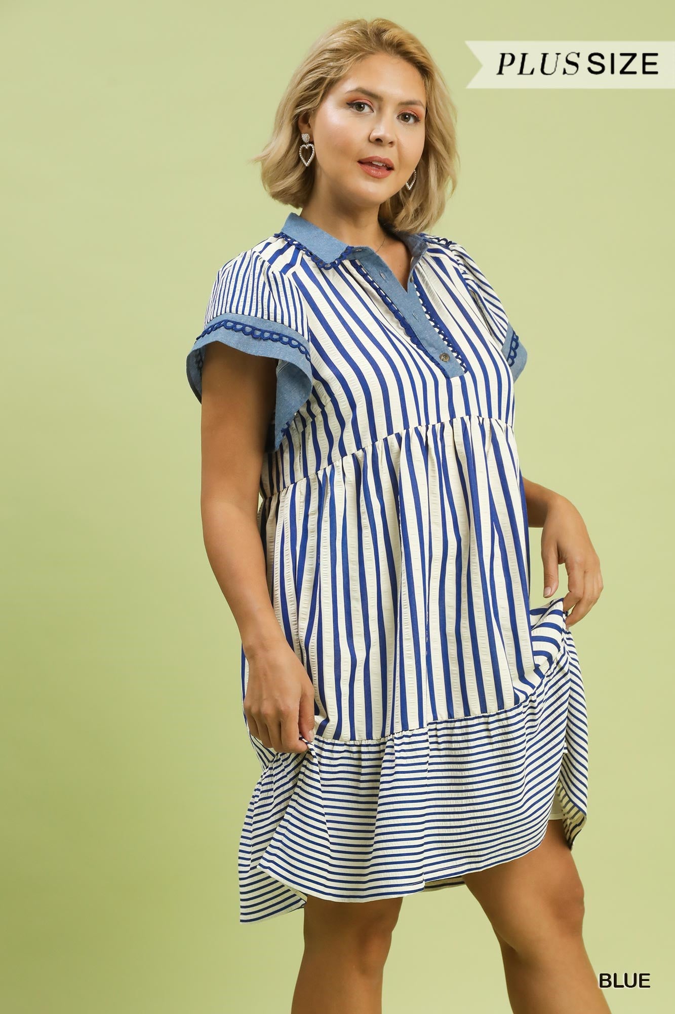 Coastal Breeze Striped Plus Size Dres