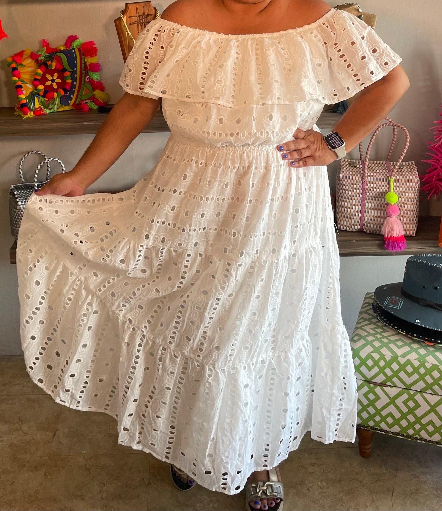 Eyelet Midi White P