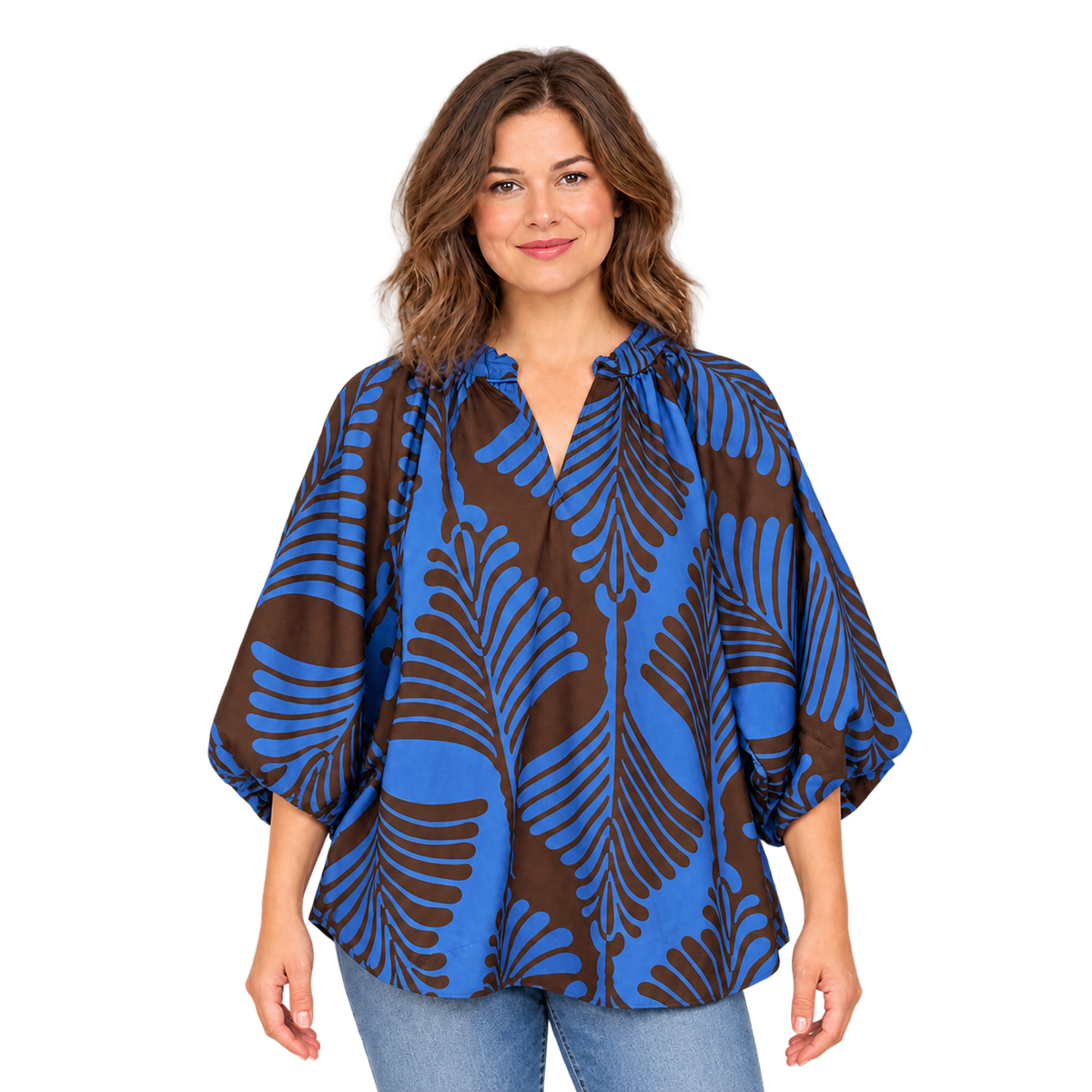 Azure Fern Oversized Blouse