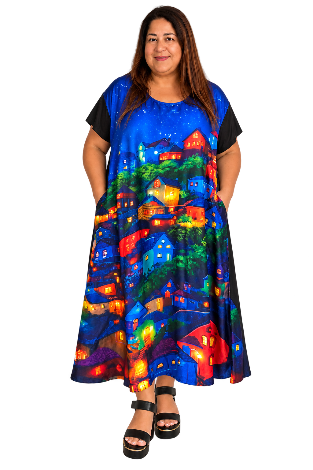 Midnight Village Art Dress