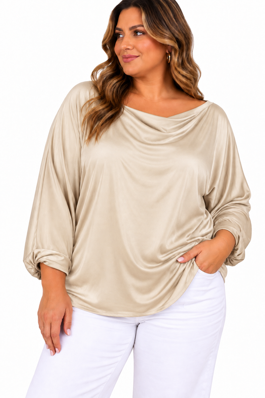 Luxe Draped Satin Blouse