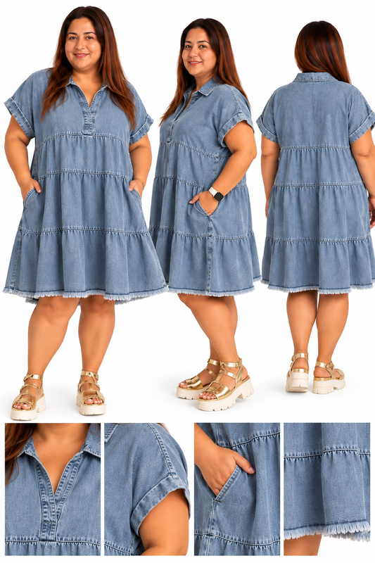 Easy Days Tiered Denim Dress