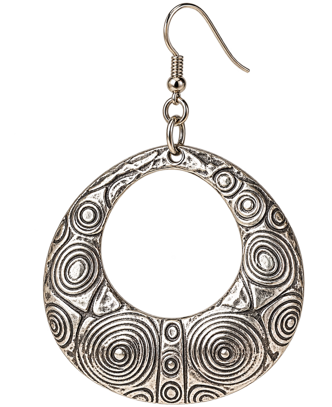 Silver Swirl Statement Earrings