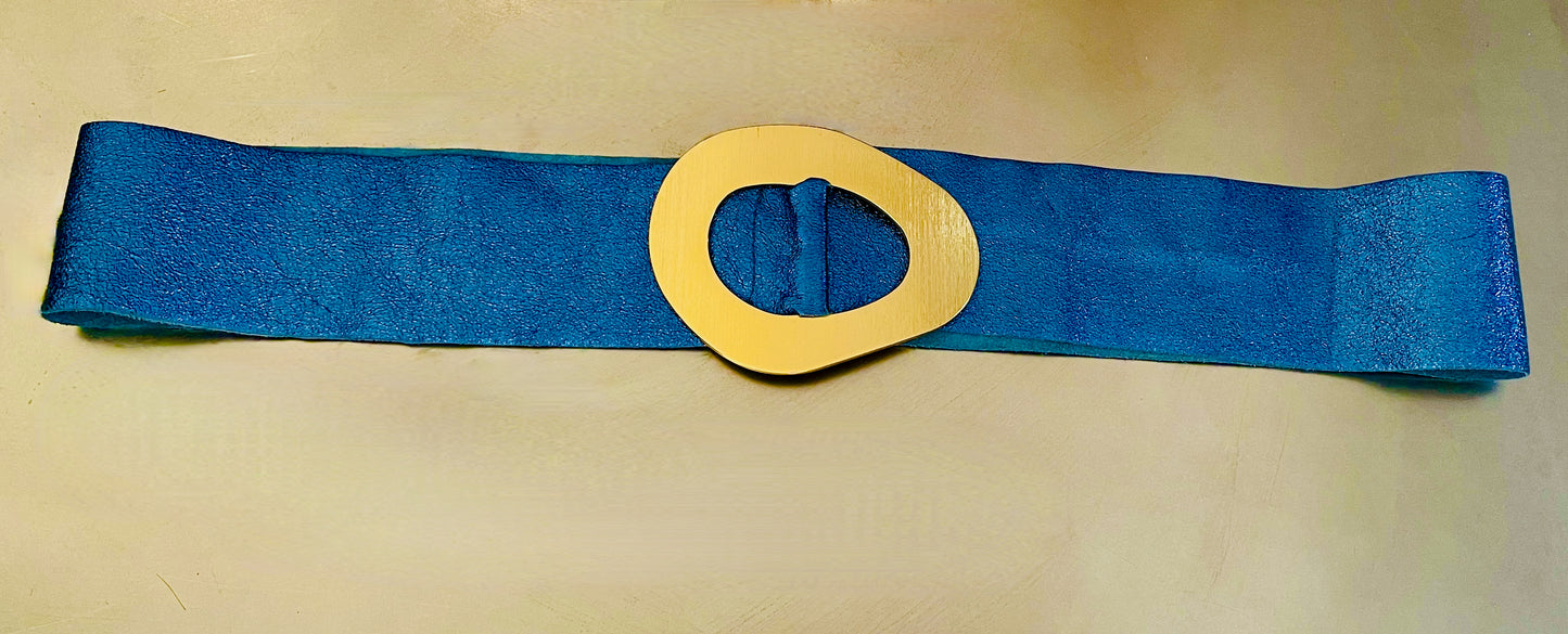 Blue Metallic Belt