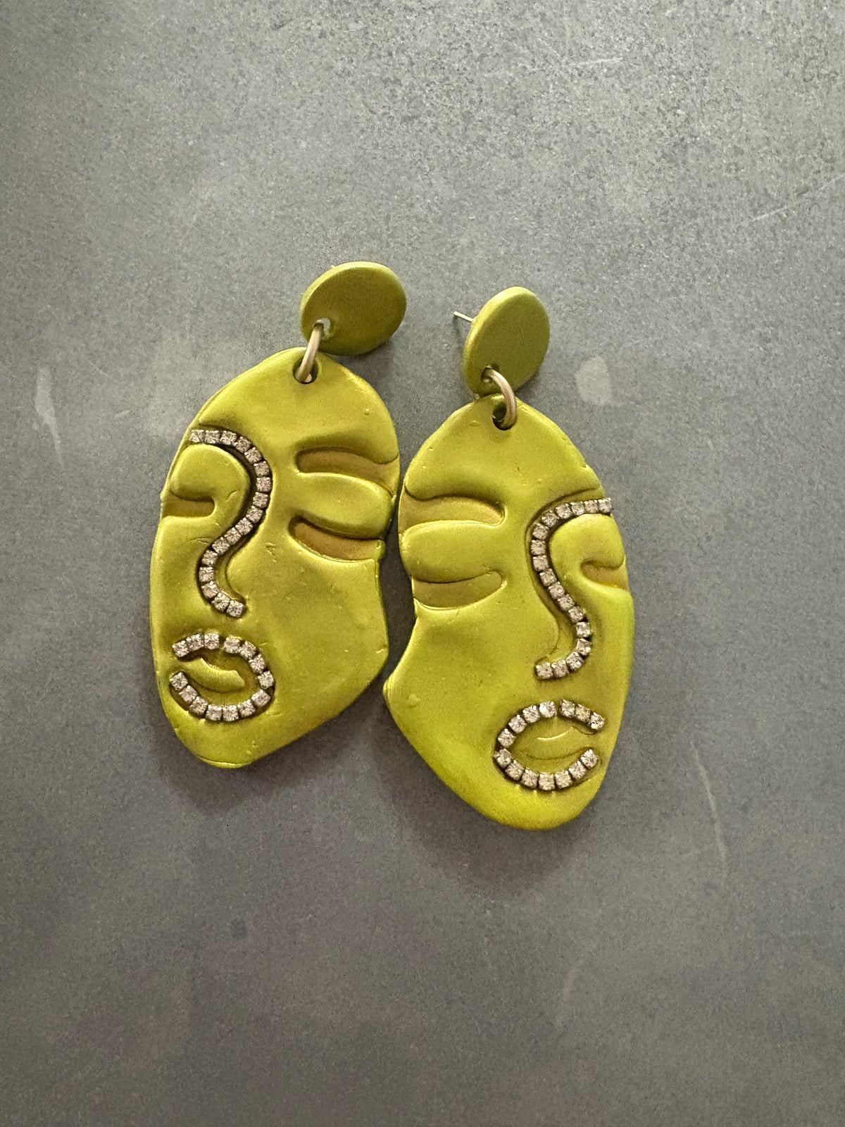 Green Face earrings