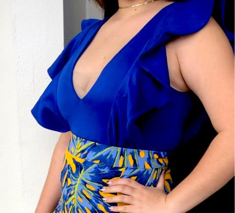 Royal blue body suit