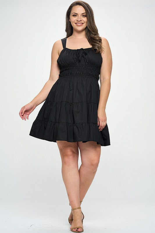 Midnight Enchantment Ruffle Black Dress