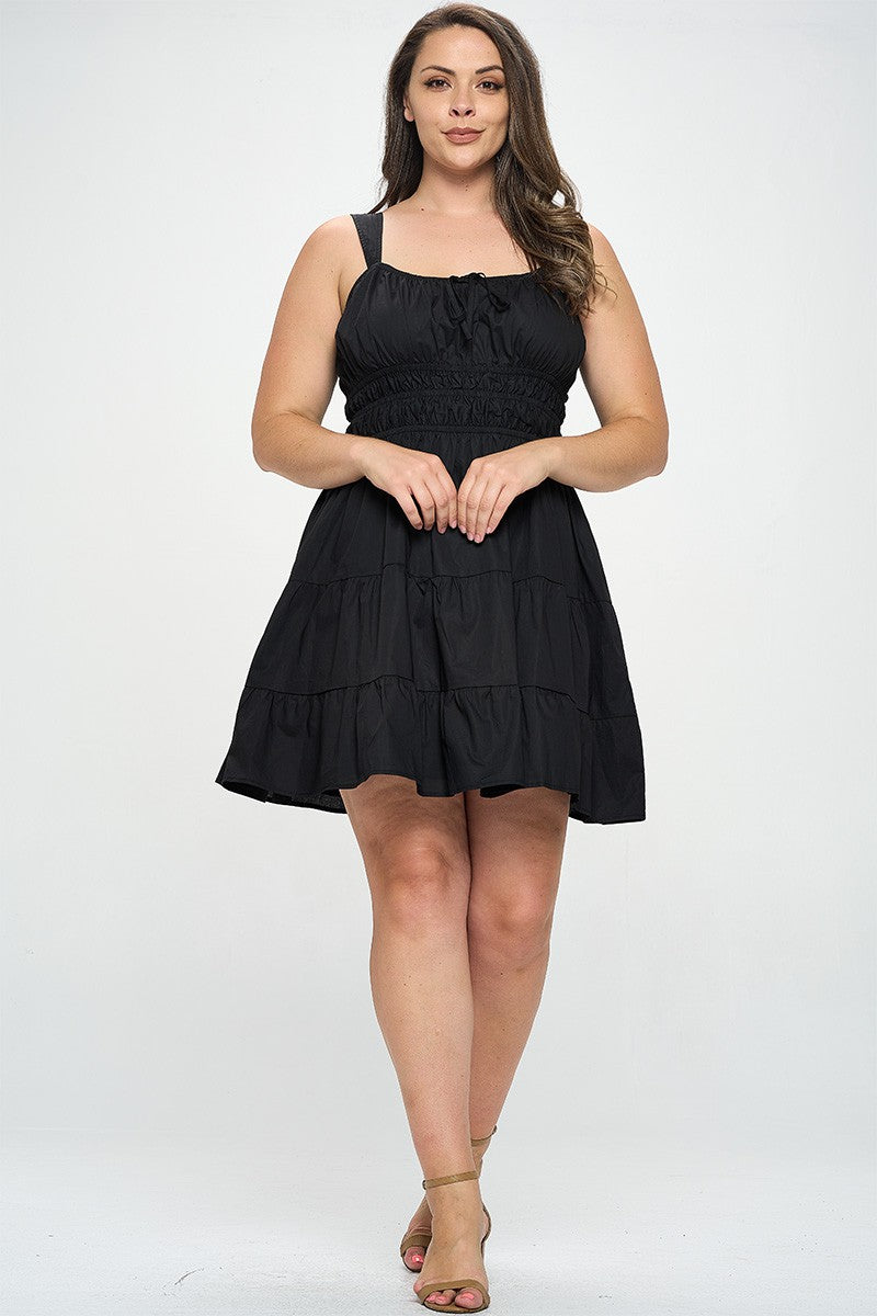 Midnight Enchantment Ruffle Black Dress