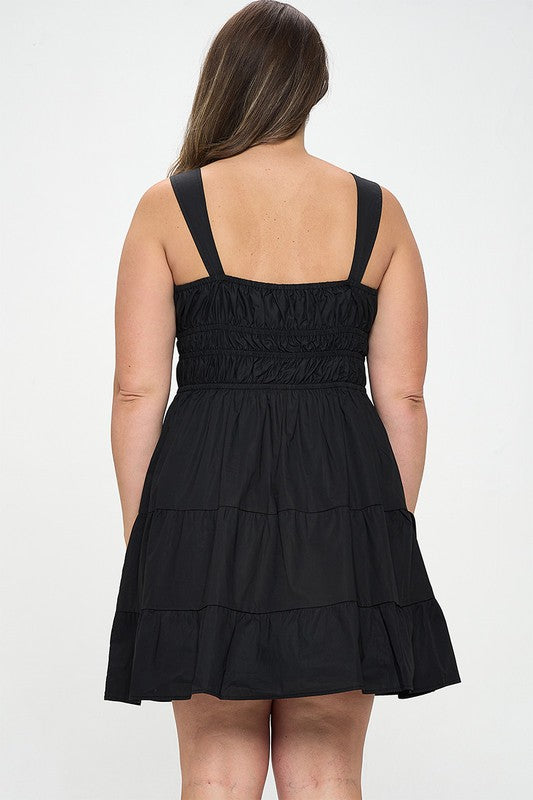 Midnight Enchantment Ruffle Black Dress