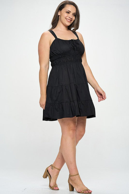 Midnight Enchantment Ruffle Black Dress