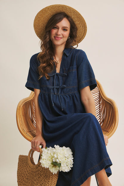 Women's Summer Jean Midi Dress