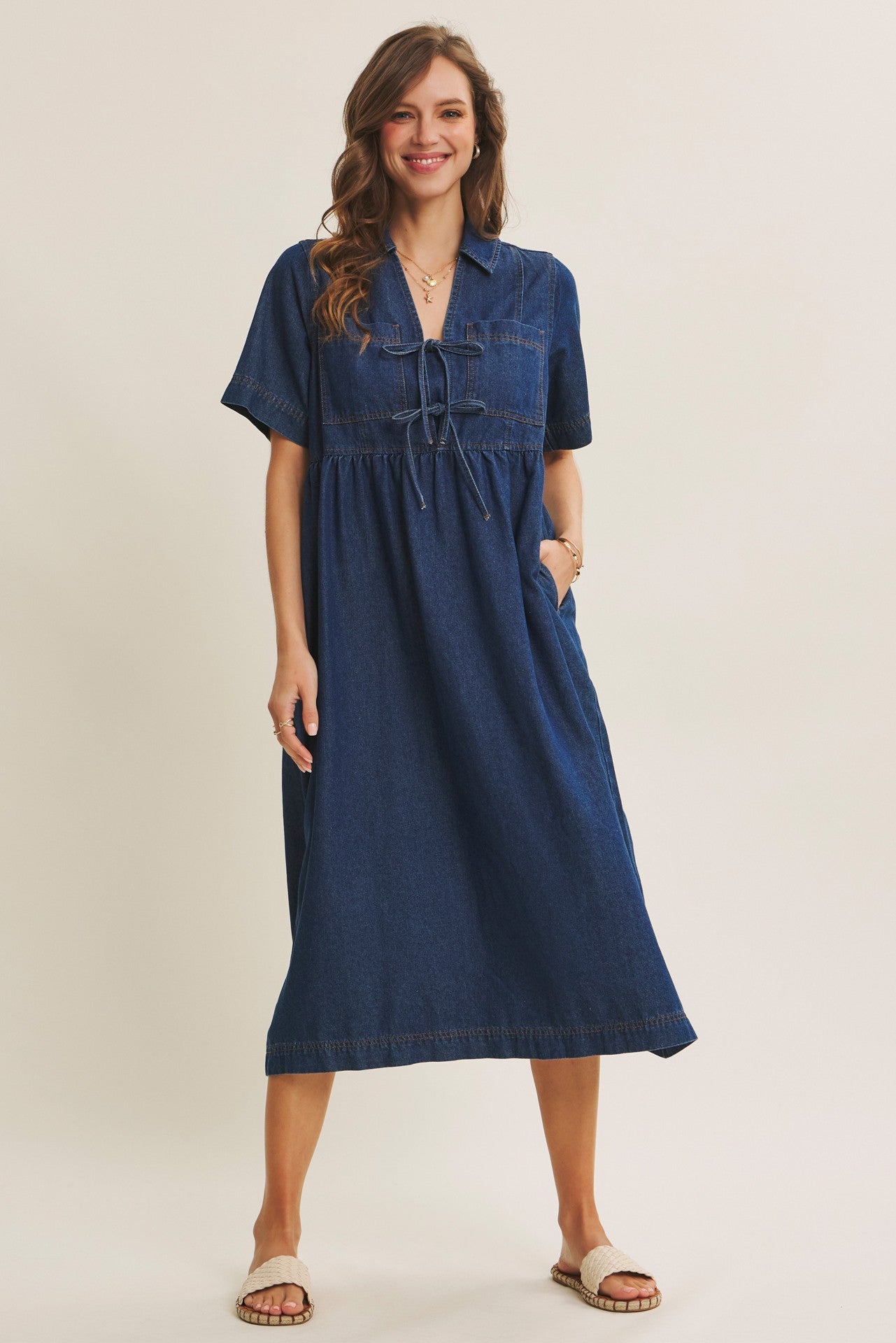 Women's Summer Jean Midi Dress