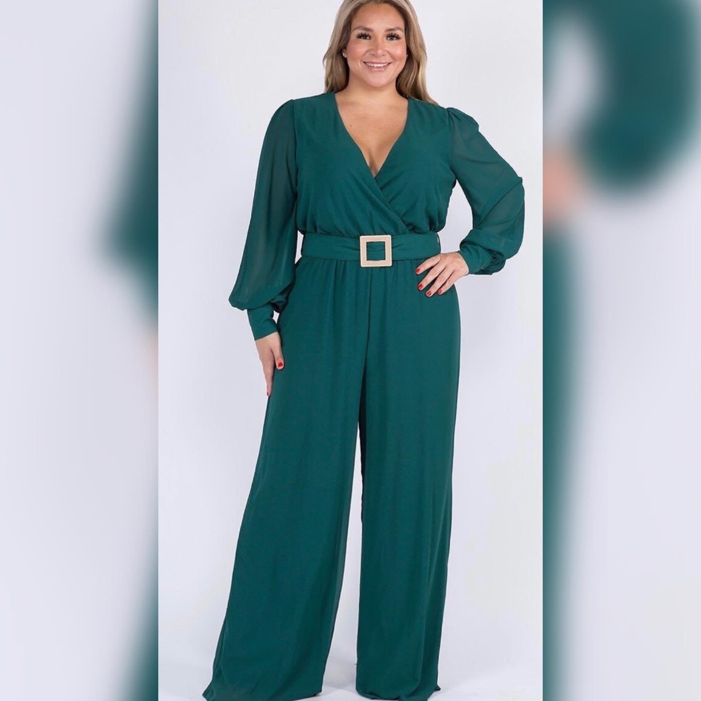 Forest Green Jumpsuit Plus