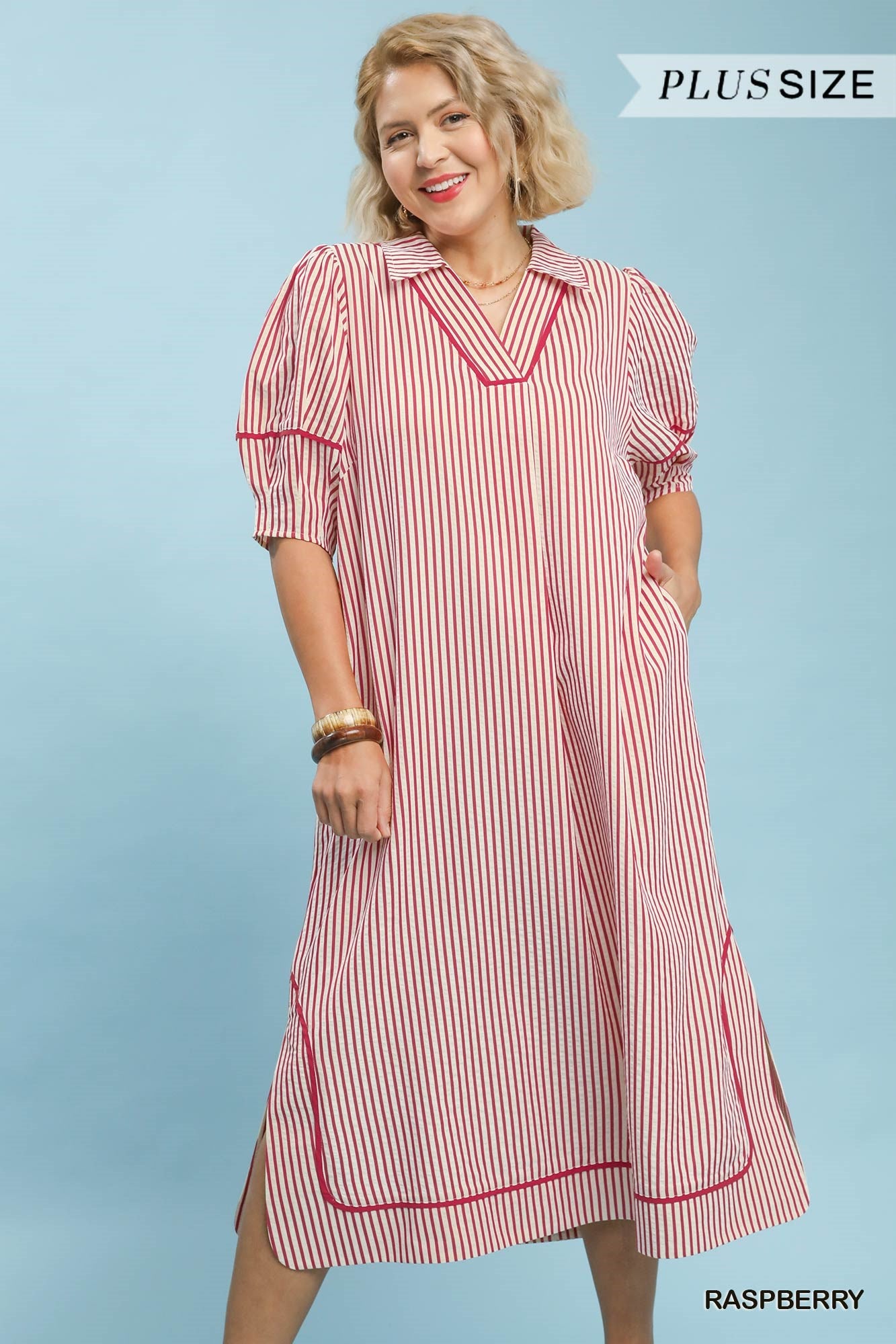 Raspberry Plus Midi Dress