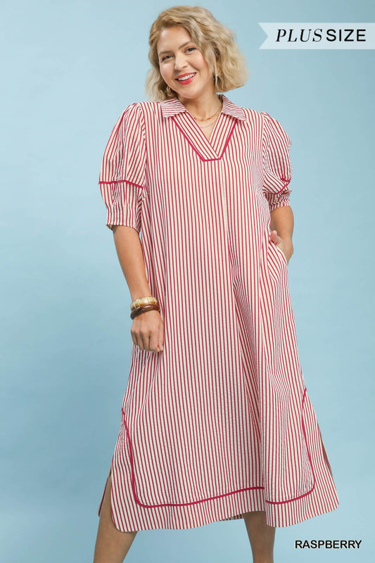 Raspberry Plus Midi Dress