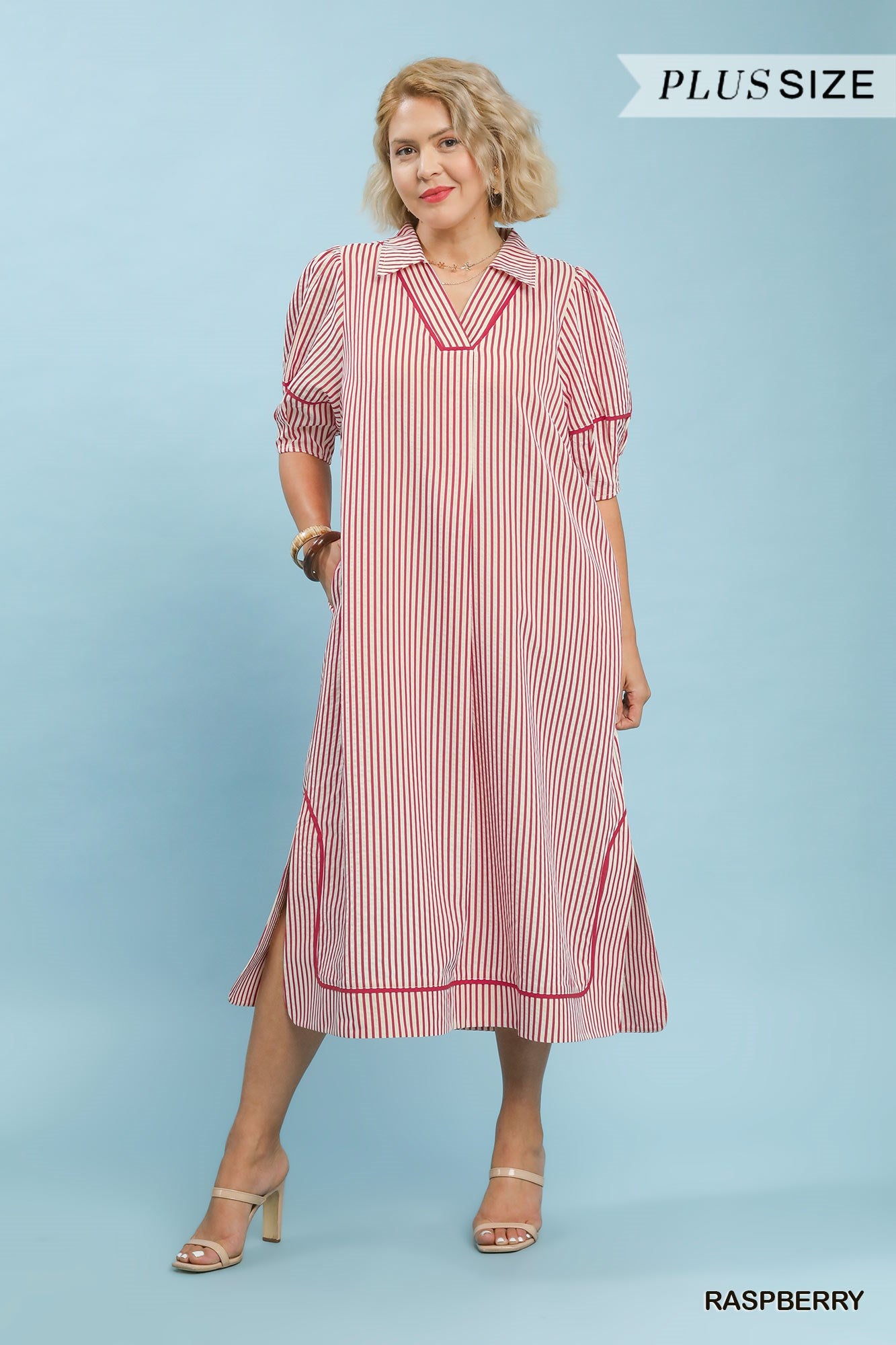 Raspberry Plus Midi Dress