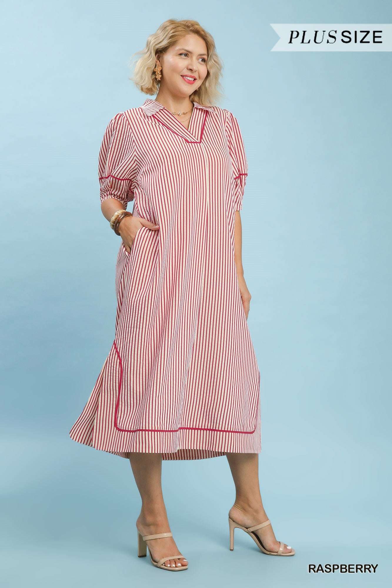 Raspberry Plus Midi Dress
