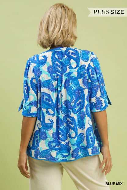 Aqua Blouse Plus