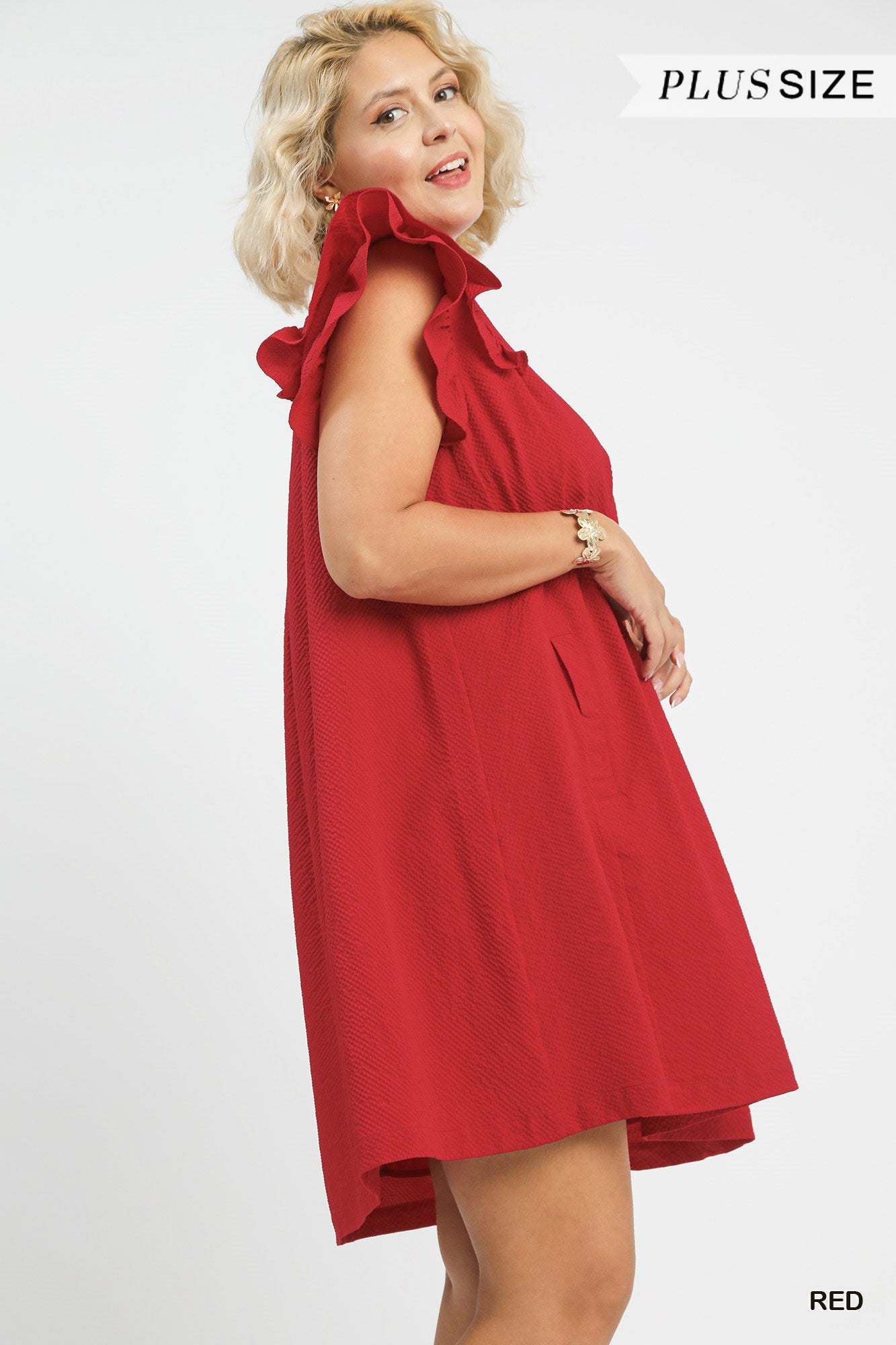 Ruby Ruffle Sleeve Plus Size Dress