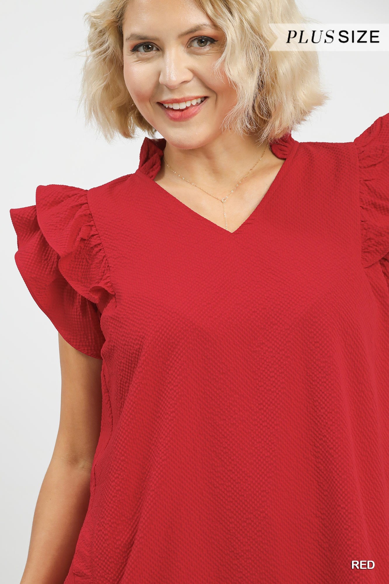 Ruby Ruffle Sleeve Plus Size Dress