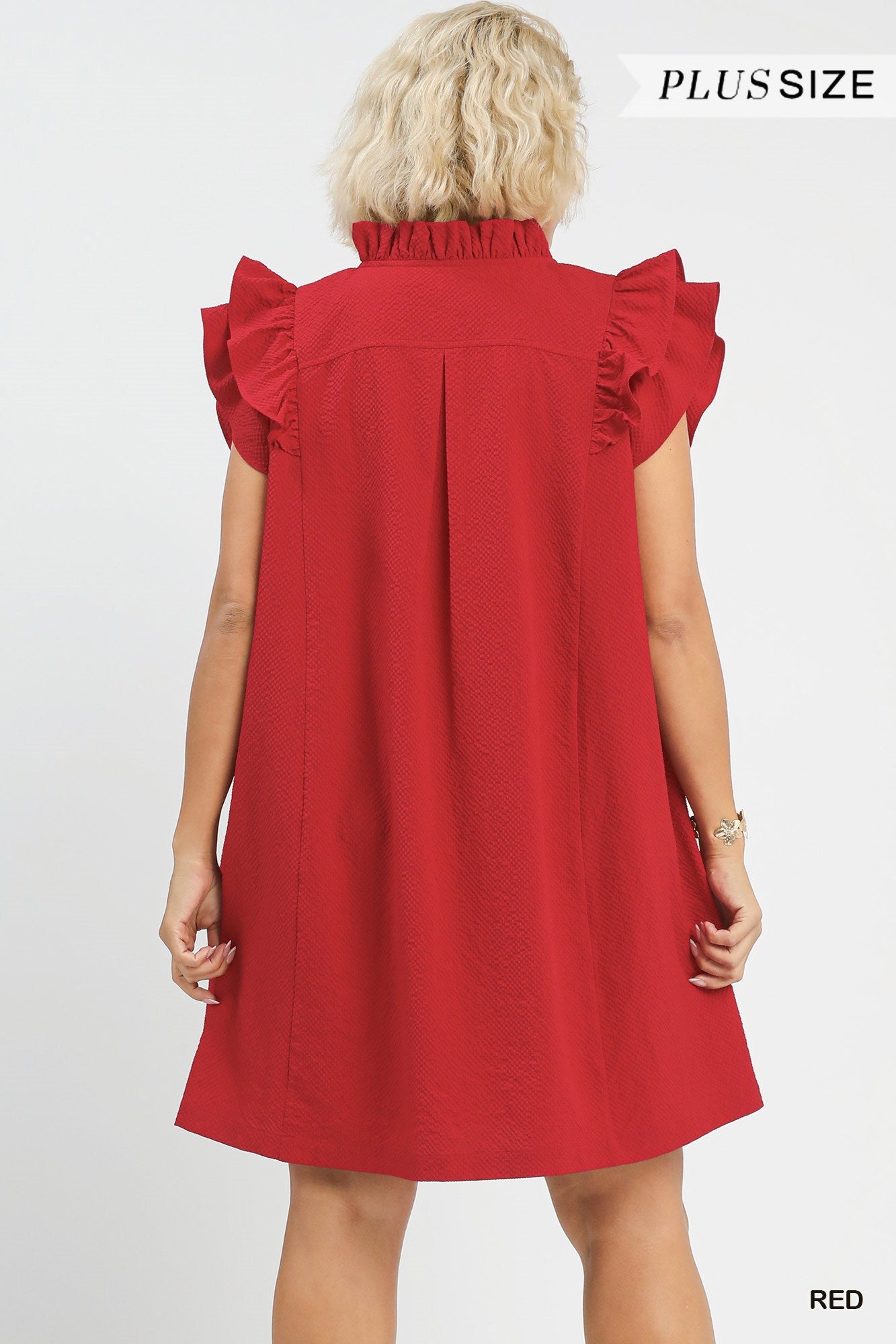 Ruby Ruffle Sleeve Plus Size Dress