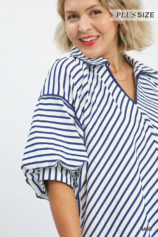 Stripe Blouse Plus