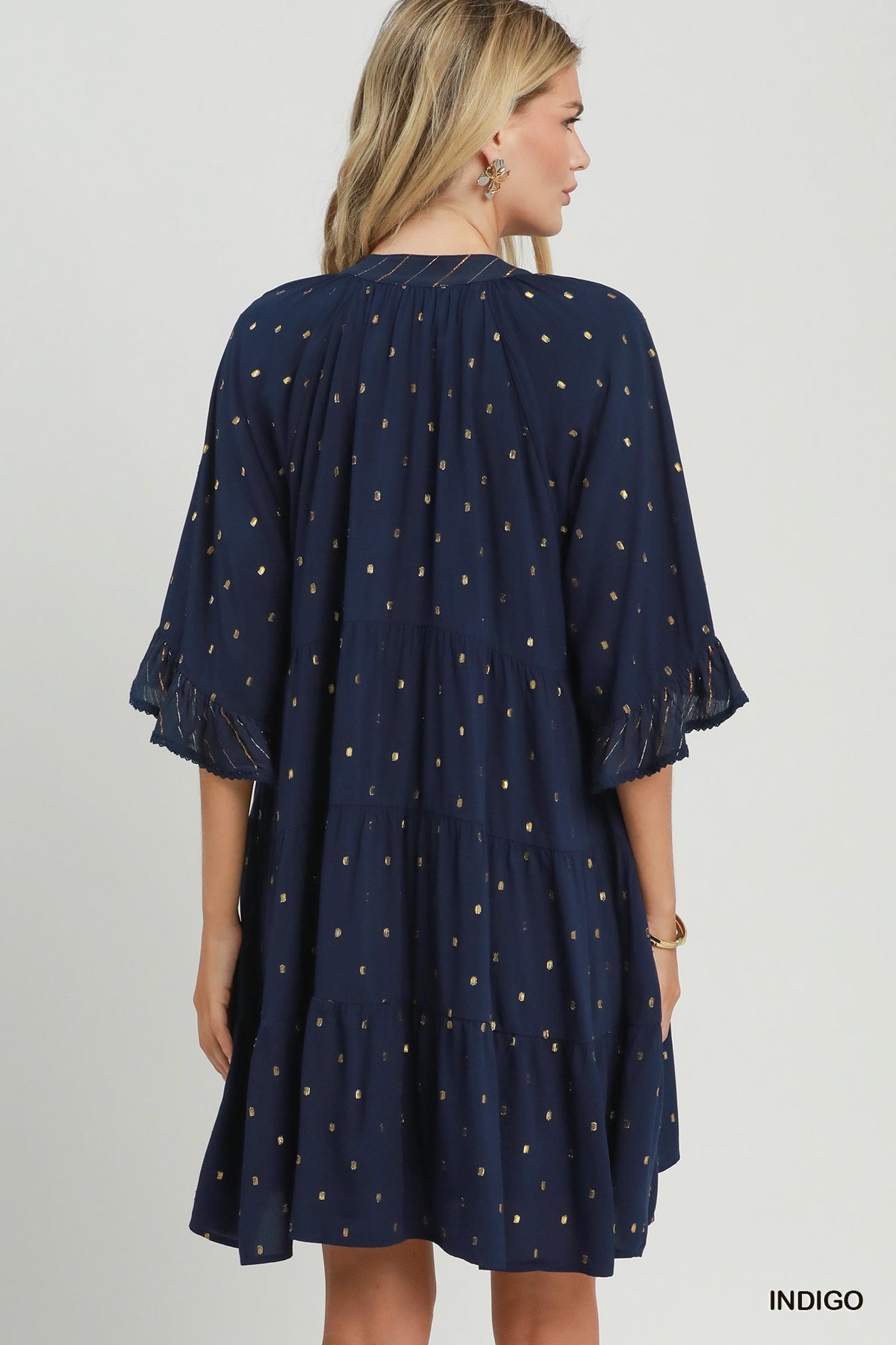 Estella Metallic Dot Dress
