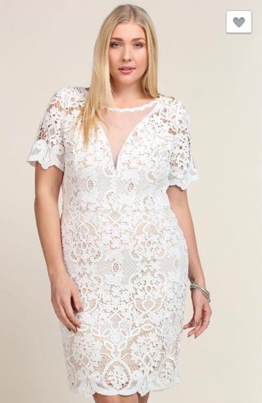 Ivory whisper lace dress