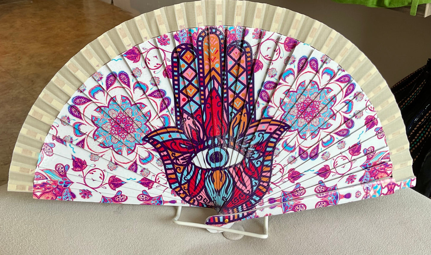 Hand purple fan