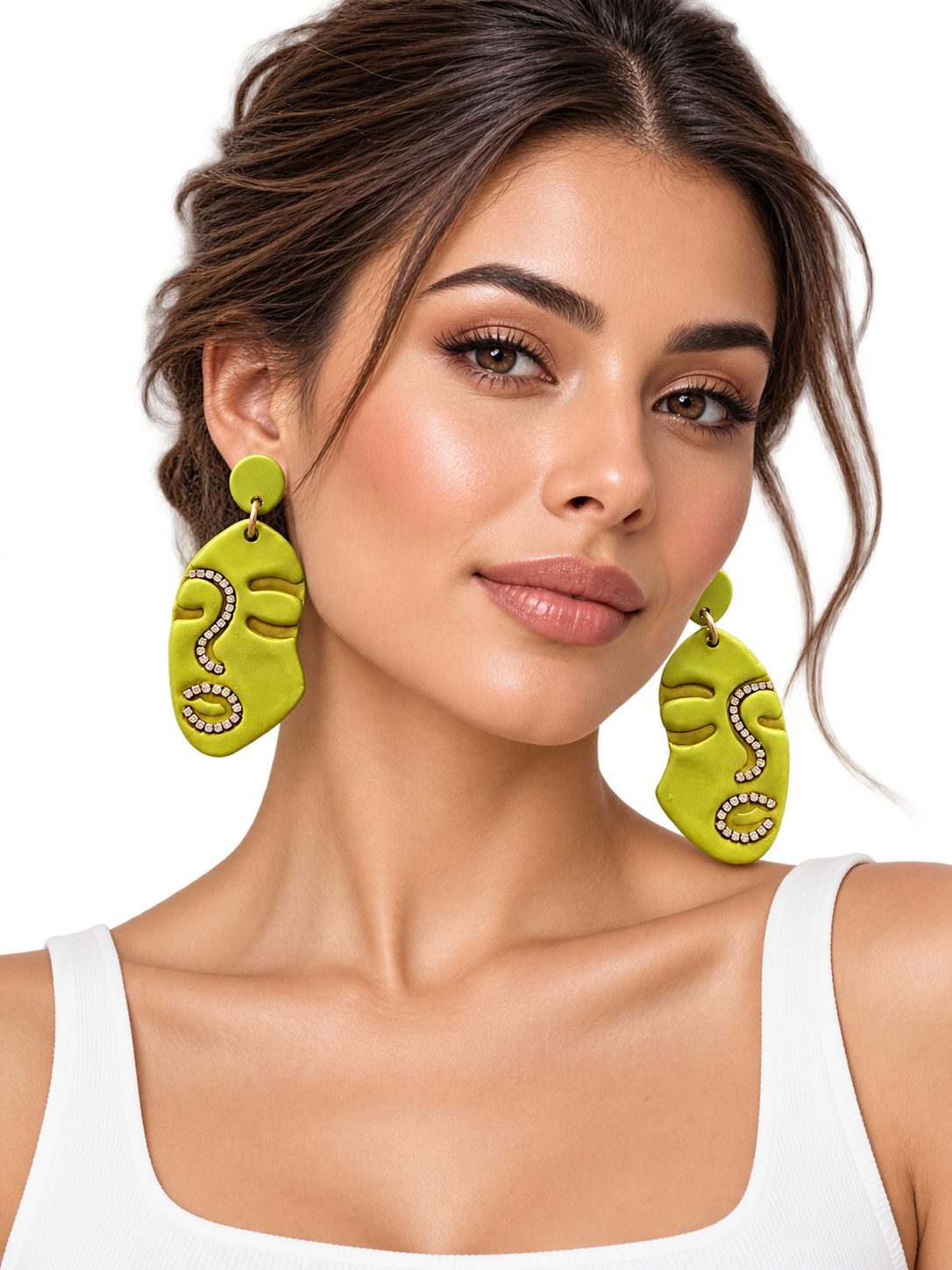 Green Face earrings