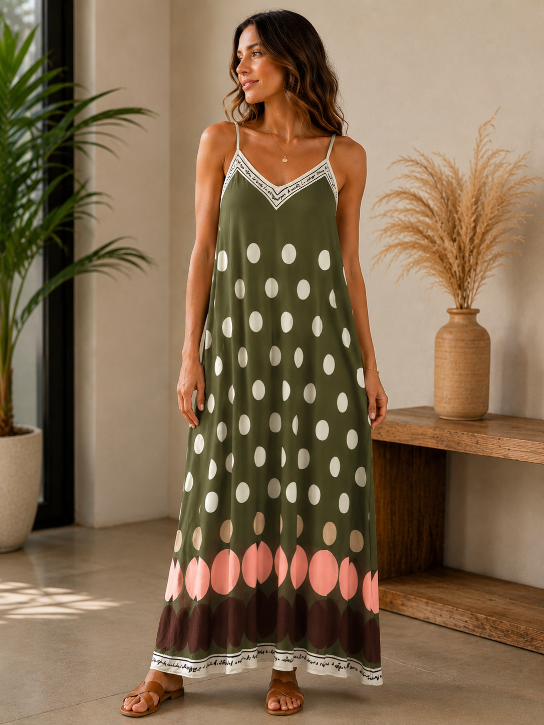 La Dolce Vita Polka Dot Maxi Dress