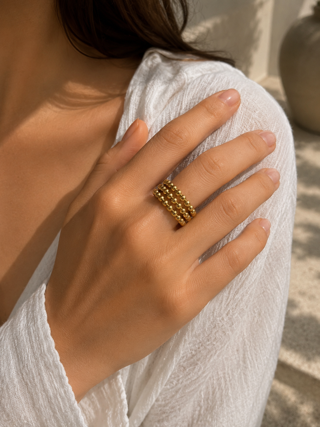 Golden Orbit Coil Ring