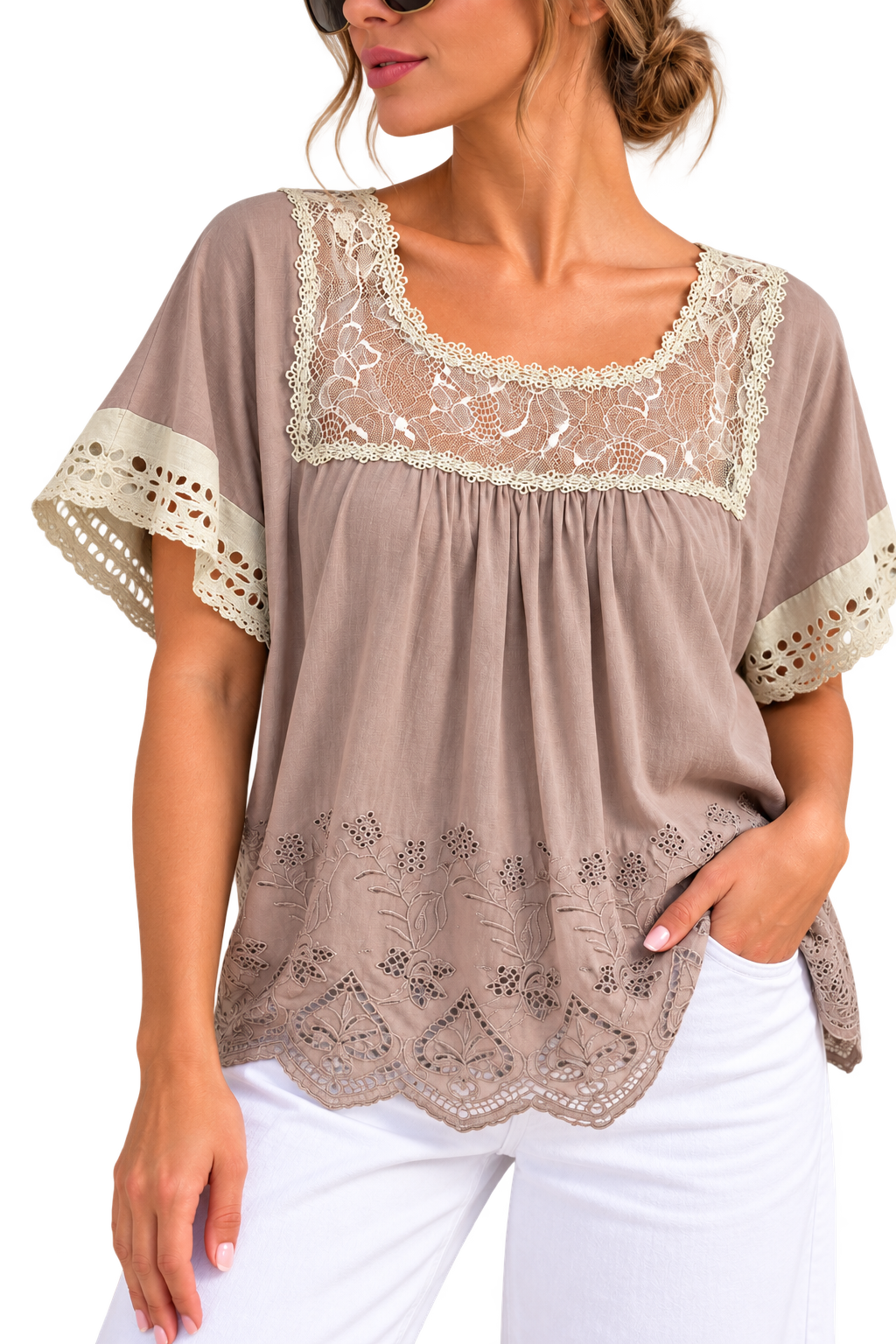 Romantic Lace Embroidered Blouse