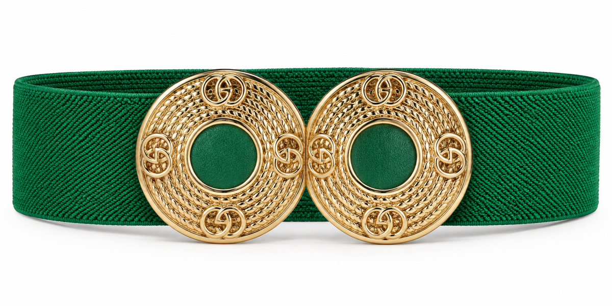 Emerald Double Medallion Stretch Belt