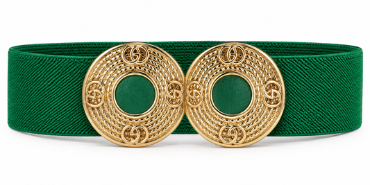 Emerald Double Medallion Stretch Belt
