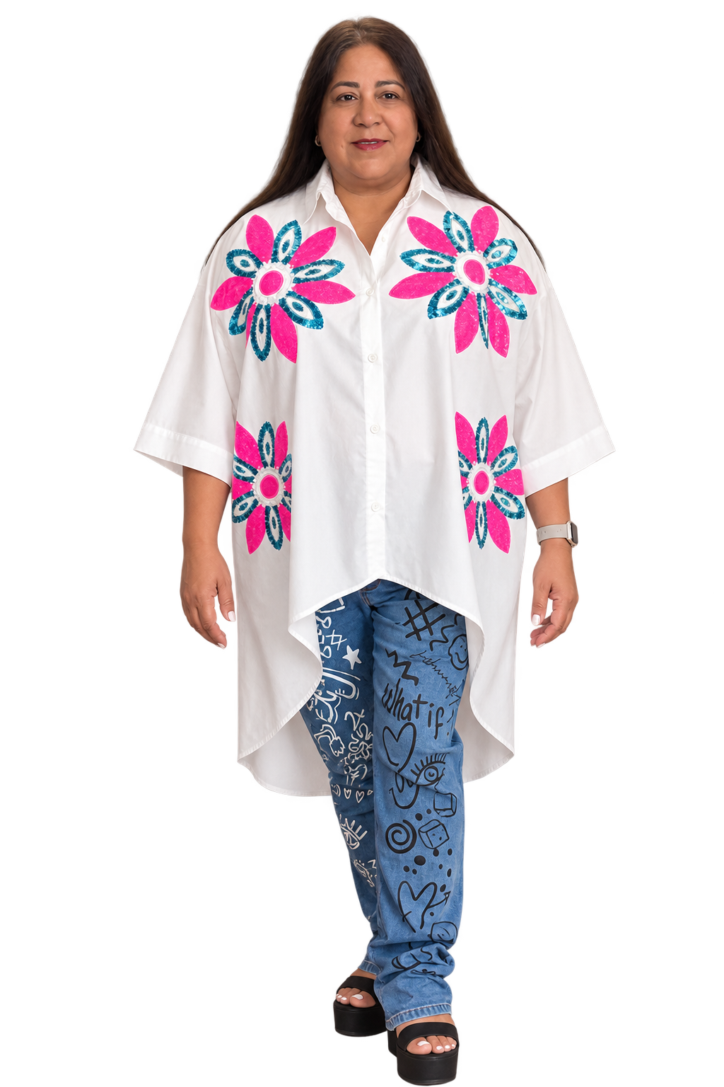 Bloom & Shine Sequin Shirt Dress
