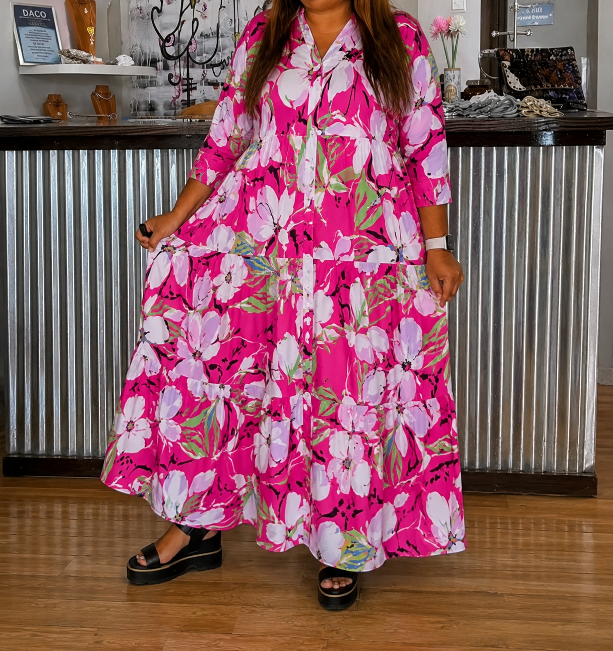Island Breeze Floral Maxi Dress