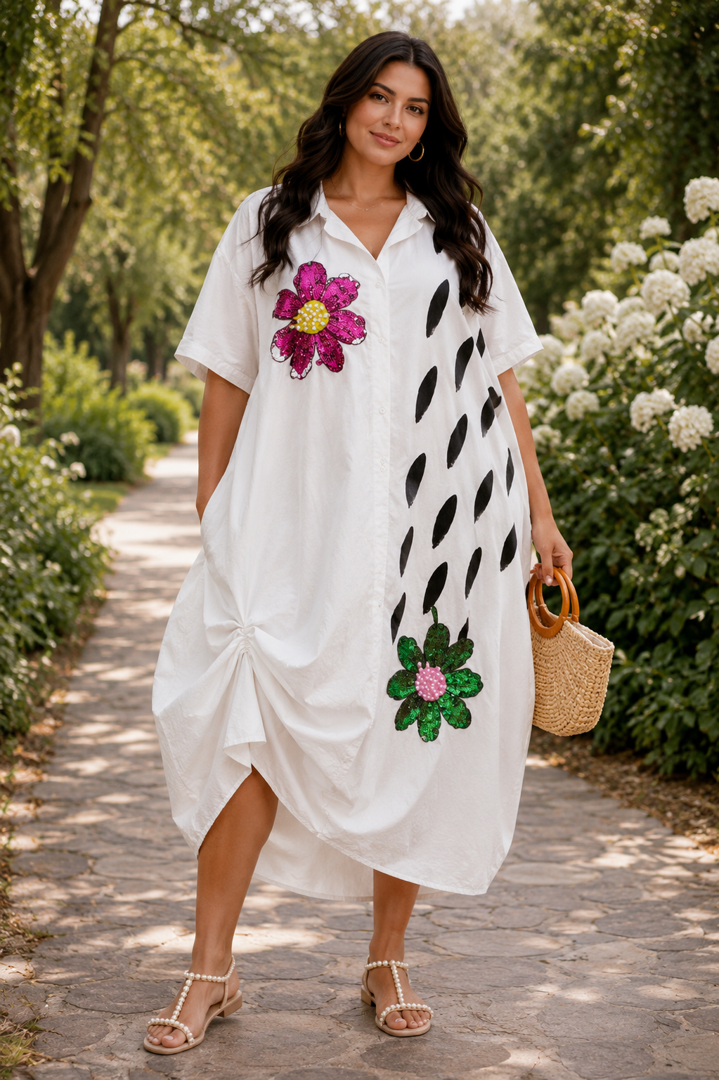 White dress fuchsia flower