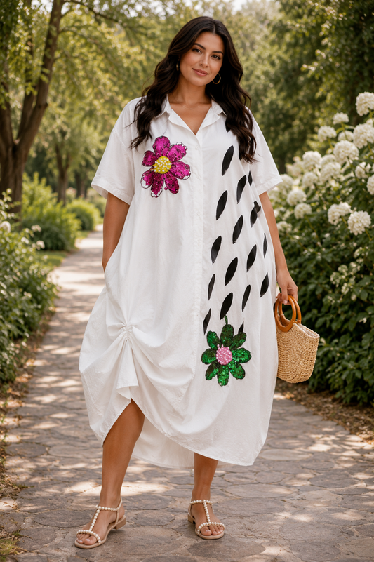 White dress fuchsia flower
