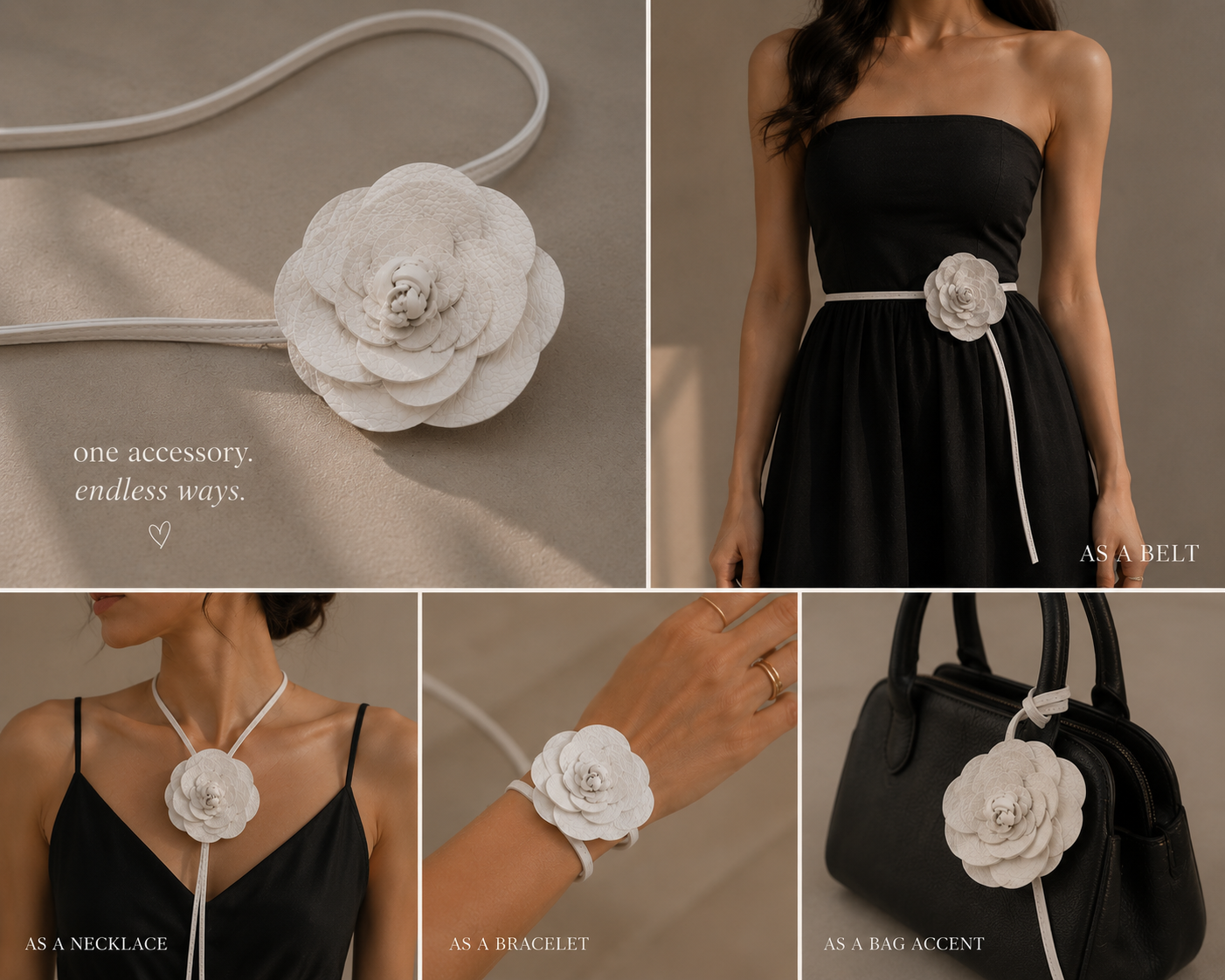 The Camellia Leather Wrap