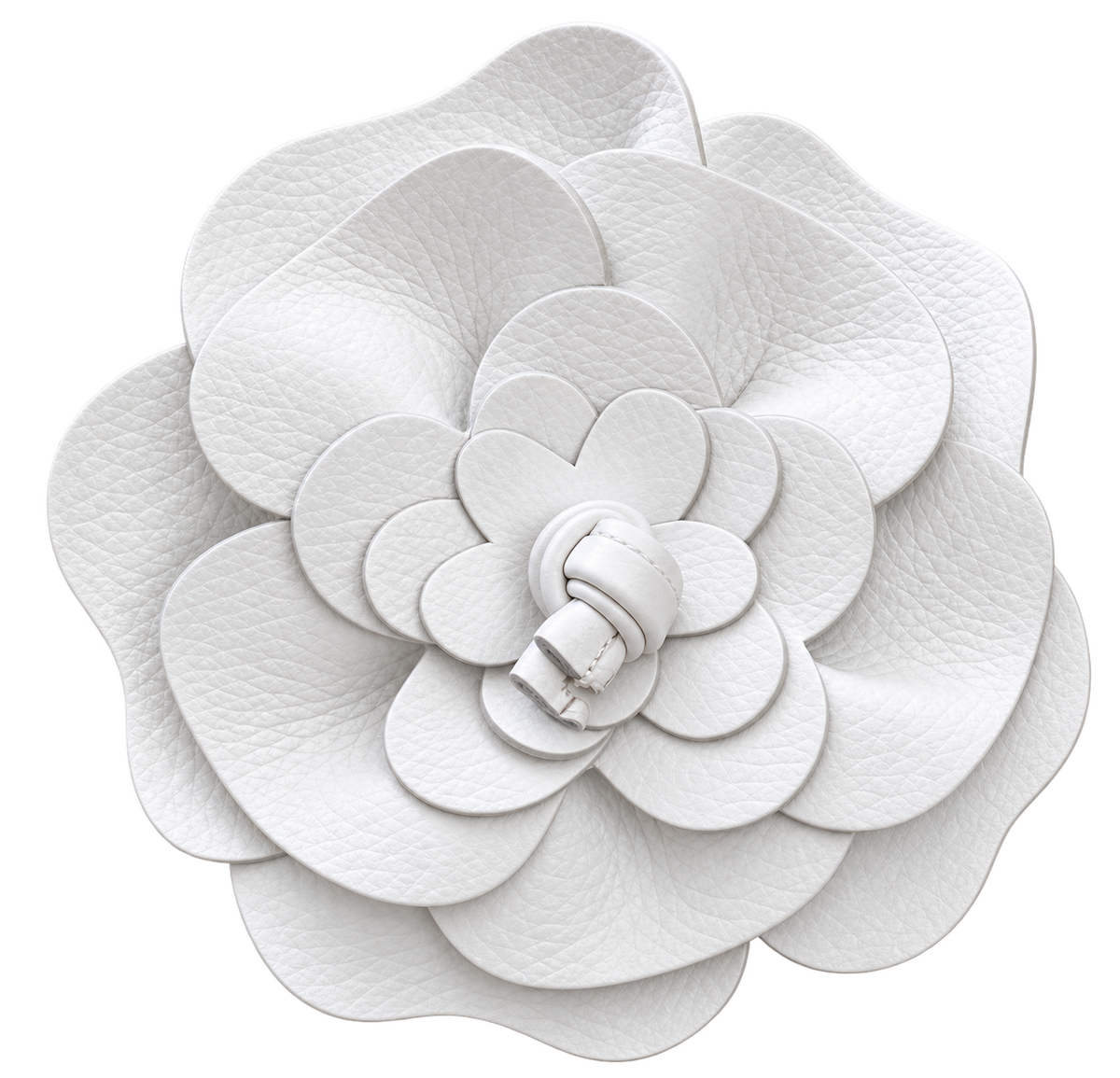 White Leather Flower Belt – Multi-Way Statement Accessory
