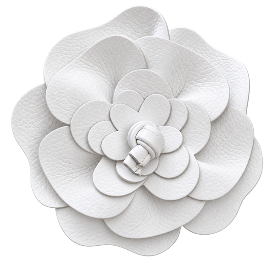 White Leather Flower Belt – Multi-Way Statement Accessory