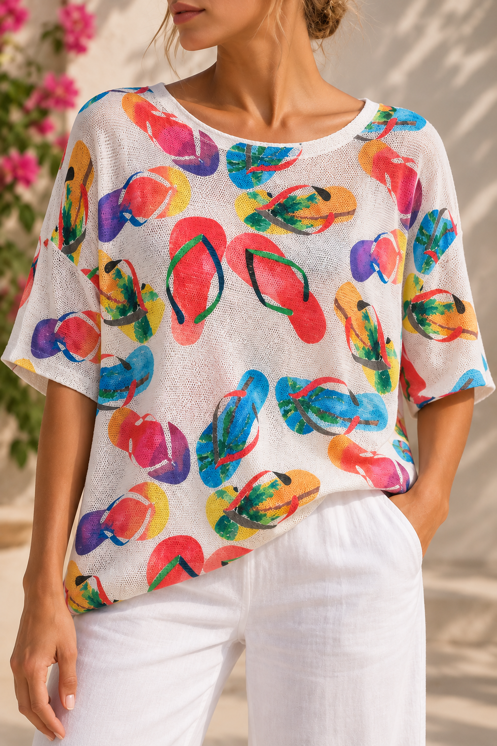 Island Steps Flip-Flop Knit Top