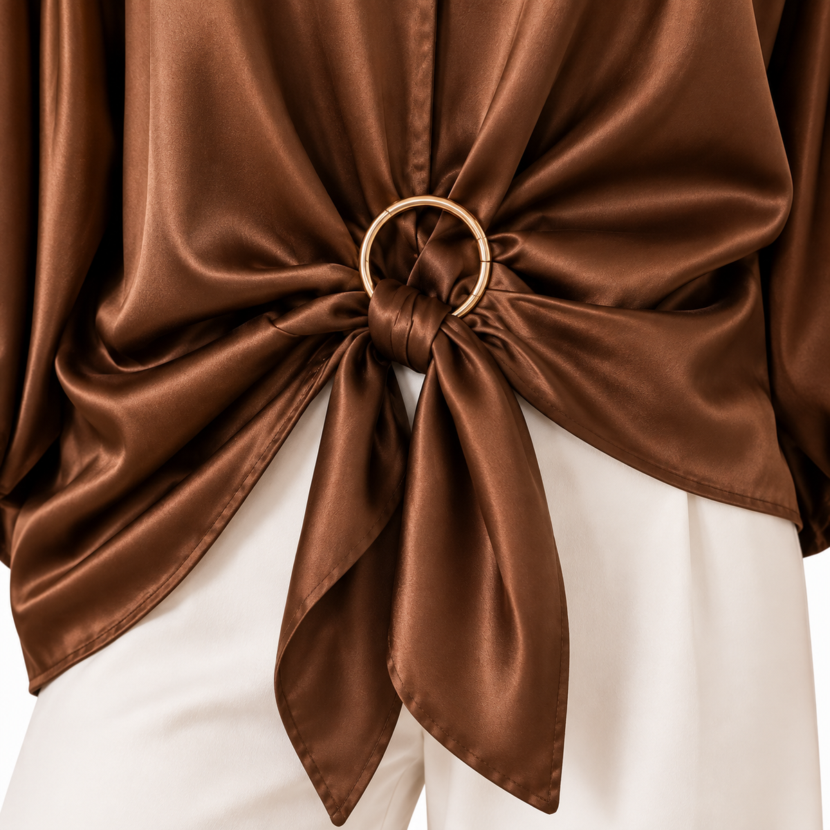Mocha Luxe Ring Blouse