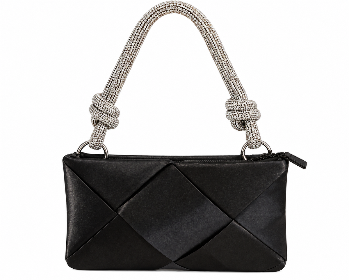 Midnight Spark Rhinestone Handle Bag