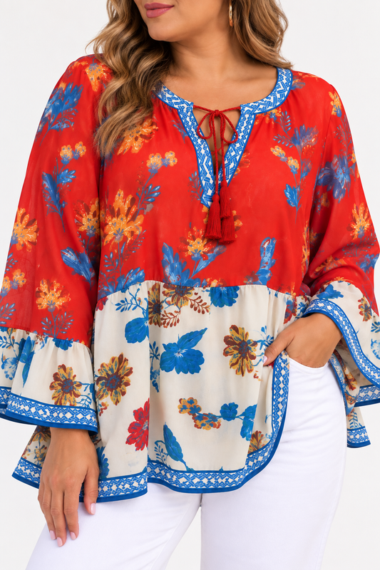 Autumn Bloom Boho Blouse