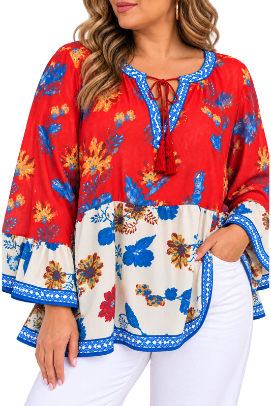 Autumn Bloom Boho Blouse