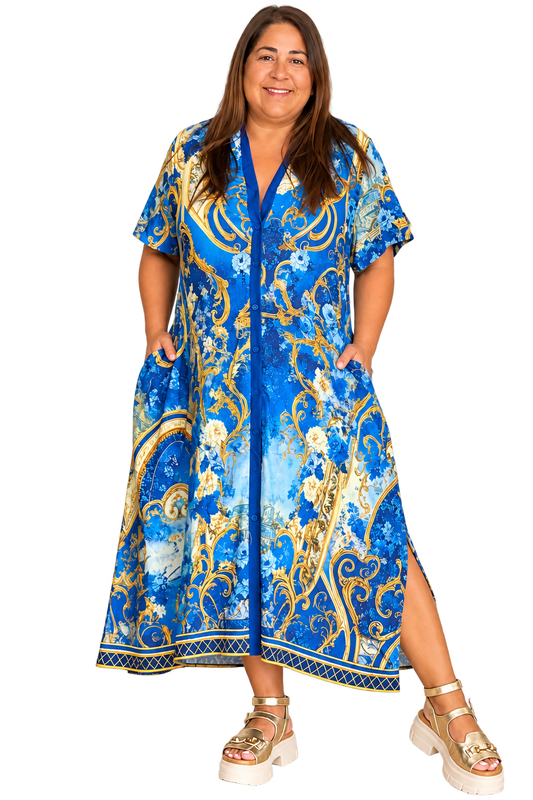 Mediterranean Luxe Shirt Dress